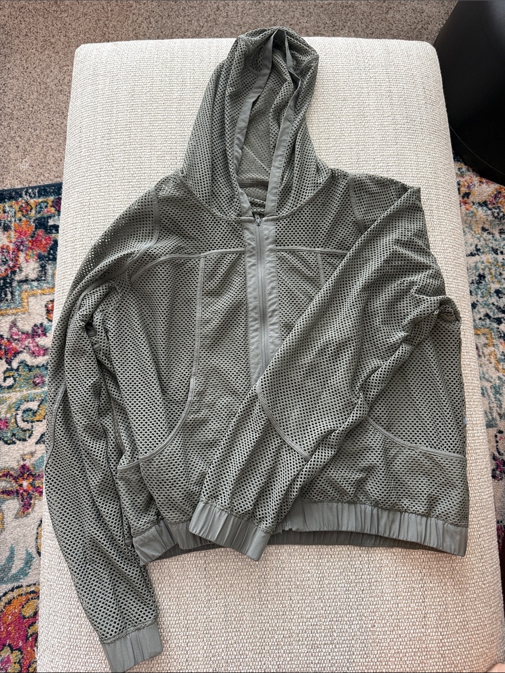 Lululemon Olive Green Mesh Zip Hoodie